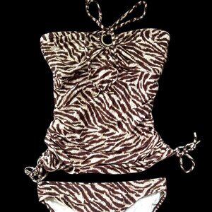 Micheal Kors Brown Tiger Print Tankini